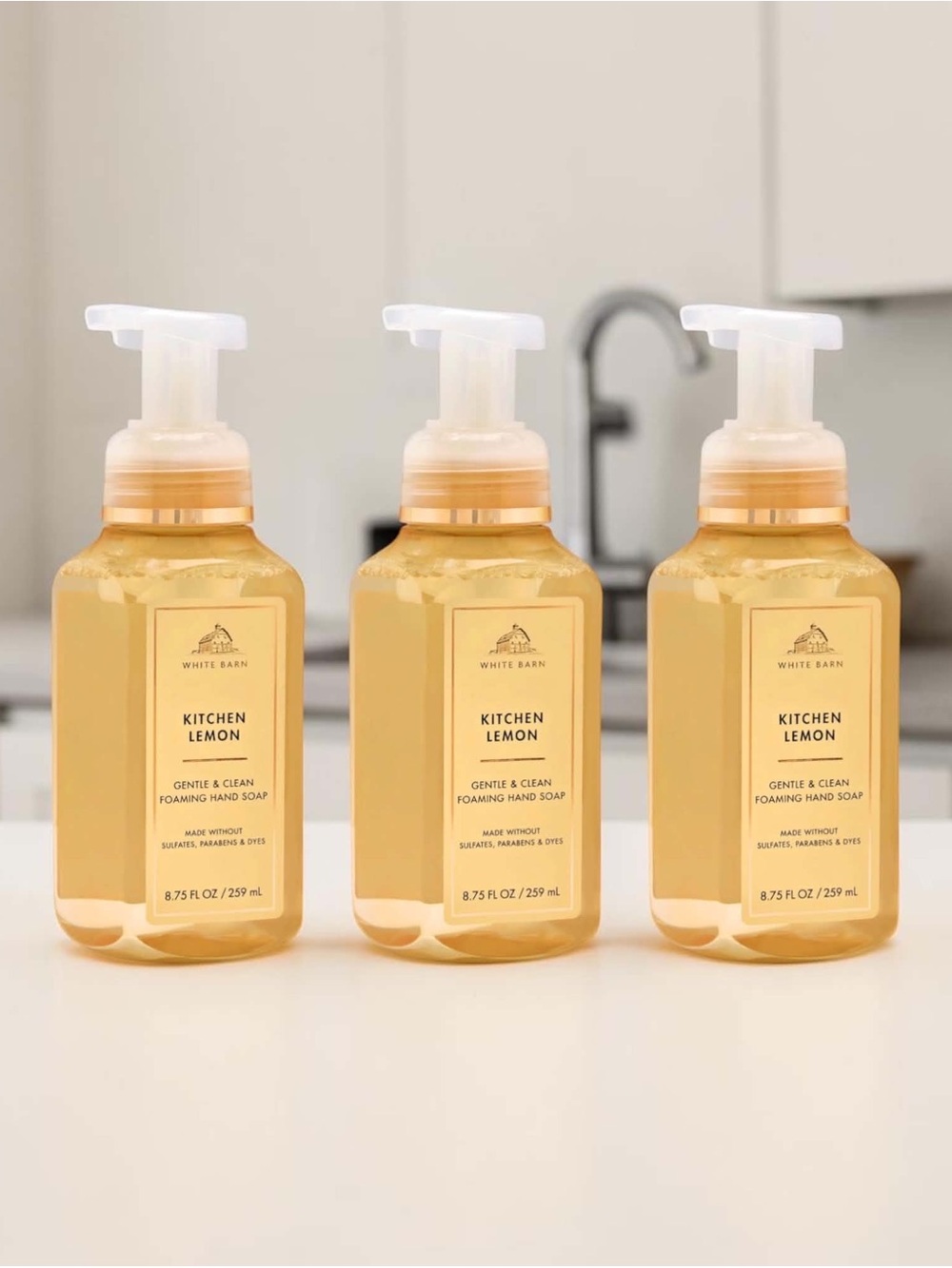 Bath & Body Works Kitchen Lemon Foaming Hand Soap Set 3pk Fresh Citrus Scent New